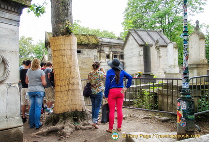 Jim Morrison's grave is very popular with fans